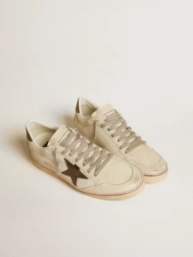 Ball Star in mesh and leather with metallic leather star and heel tab