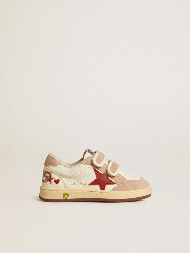 Ball Star Junior in nappa with nappa star and pink suede heel tab