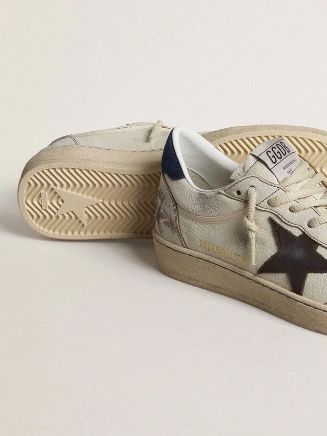 Ball Star with black star and blue suede heel tab