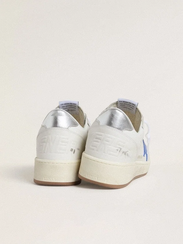 Ball Star with light blue leather star and silver foiled leather heel tab