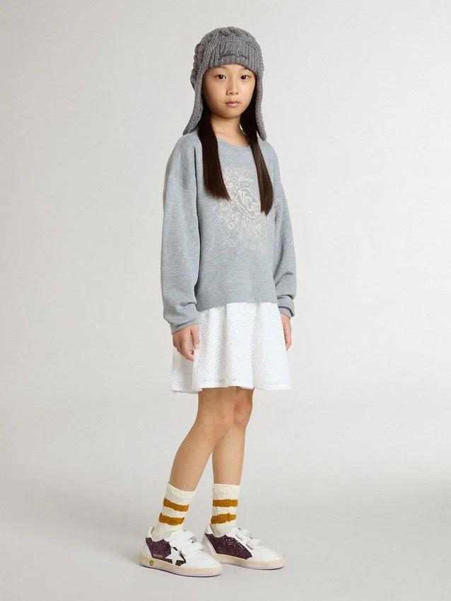 Girls’ gray and white mini dress