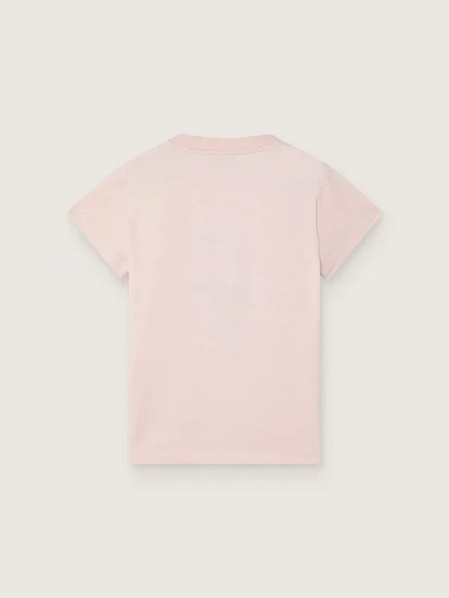 Journey T-shirt for girls in pink cotton jersey with digital mascot print