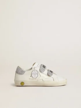 Junior Old School with silver Swarovski crystal heel tab and straps