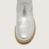 Young Wish boots in silver metallic leather with star embroidery