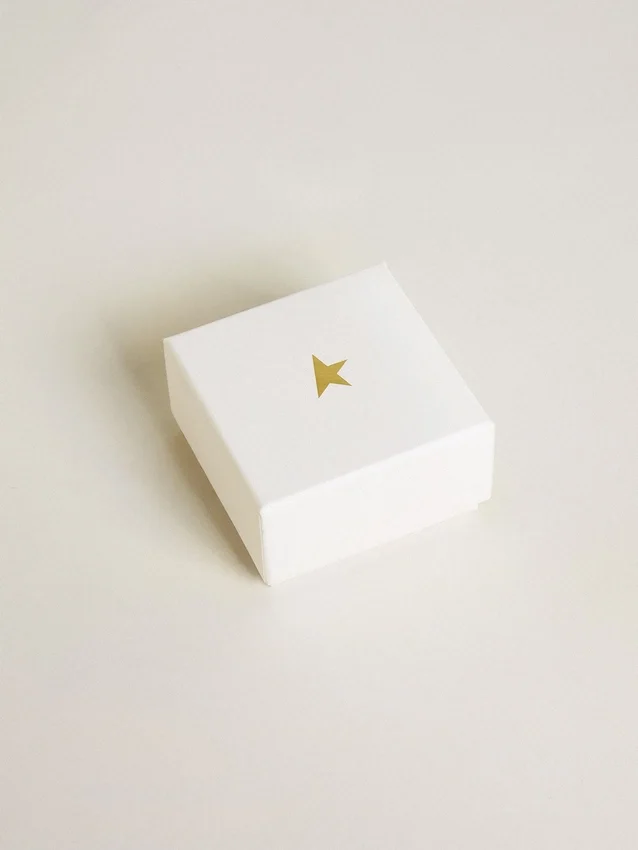 Letter B charm in gold-colored brass with crystals