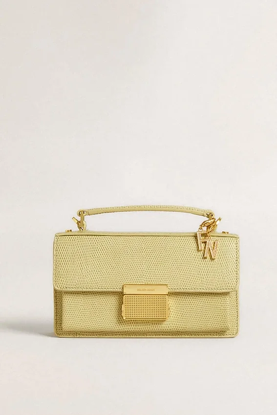 Letter N charm in gold-colored brass with crystals
