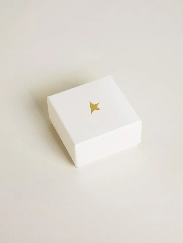 Letter S charm in gold-colored brass with crystals