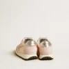 Marathon Young in pink nylon with printed star and leather heel tab