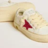 May Junior with fuchsia glitter star and metallic leather heel tab