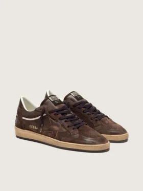 Men’s Ball Star in brown suede with brown leather star and heel tab