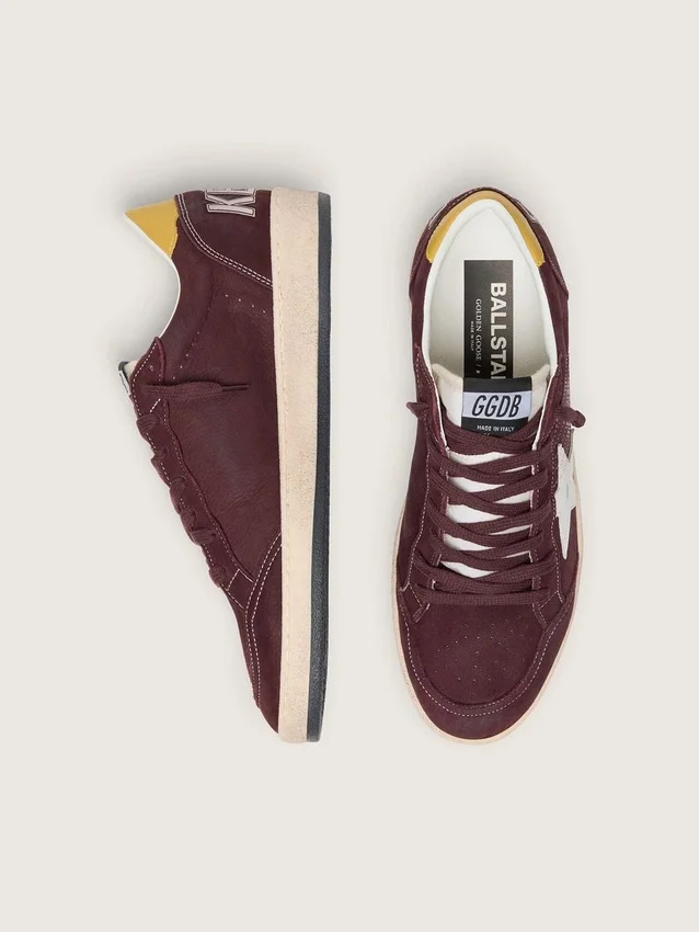 Women's Ball Star in chocolate nubuck with leather star and heel tab