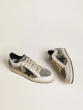Men’s Ball Star in gray suede with black leather star and white nappa leather inserts