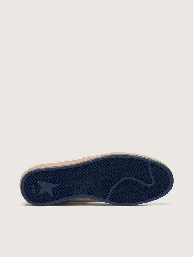 Men's Ball Star in white nappa with blue star and heel tab