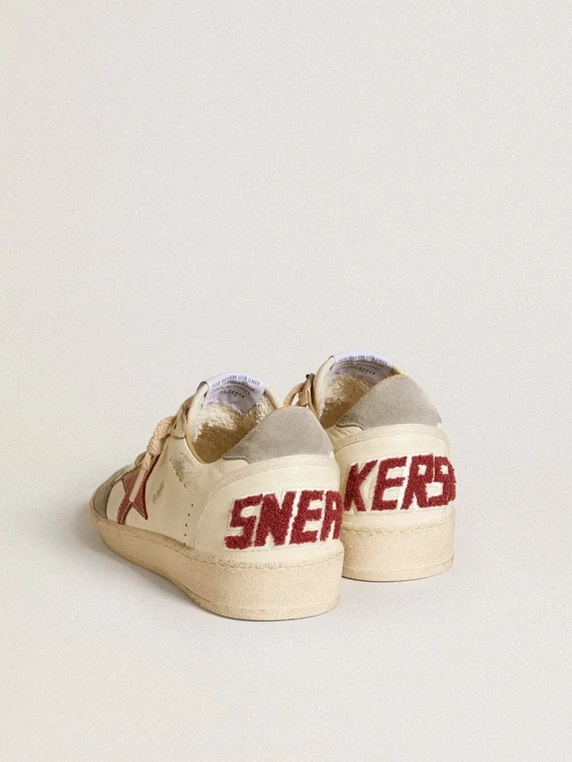 Men's Ball Star LTD in nappa leather with red leather star and gray suede heel tab