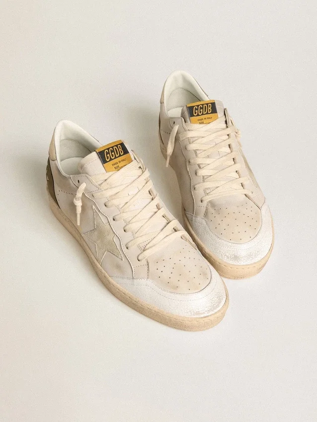 Men's Ball Star LTD with beige suede star and platinum laminated leather heel tab