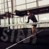 Men's black double-layer sports shorts
