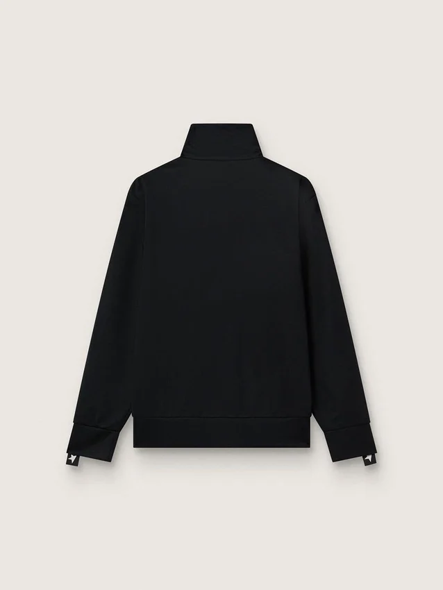 Men's black zipped sweatshirt with white stars