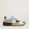 Men's Dad-Star in mesh and silver foiled leather with black leather star