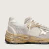 Men's Dad-Star in mesh and white suede with gold foiled leather star