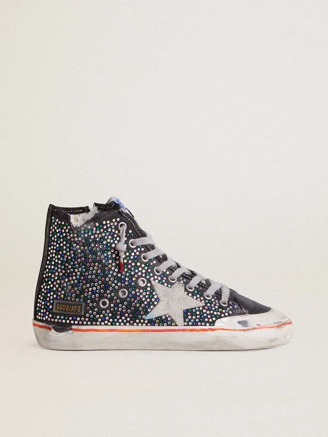 Men’s Francy Penstar LAB in black canvas with multicolor rhinestones