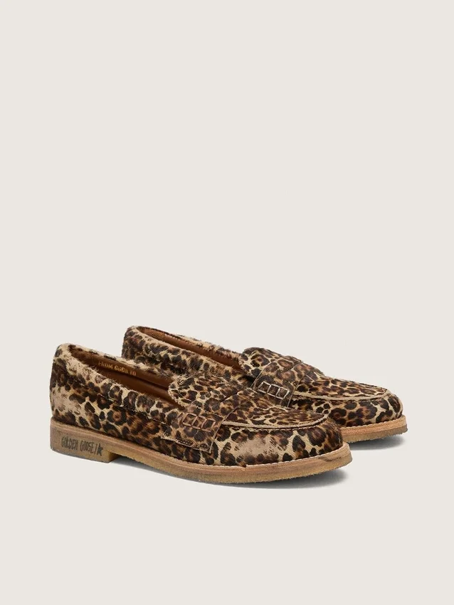 Men's Jerry loafers in leopard-print pony skin