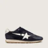 Women’s Marathon in blue navy suede with leather star and heel tab