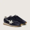 Women’s Marathon in blue navy suede with leather star and heel tab