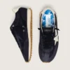 Women’s Marathon in blue navy suede with leather star and heel tab