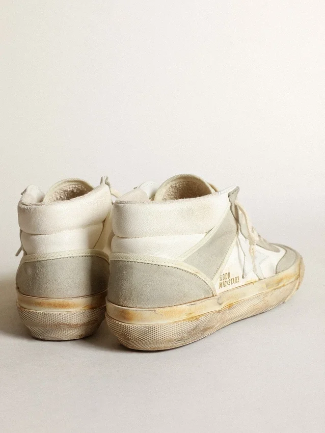 Men’s Mid Star with ice-gray suede inserts and white star