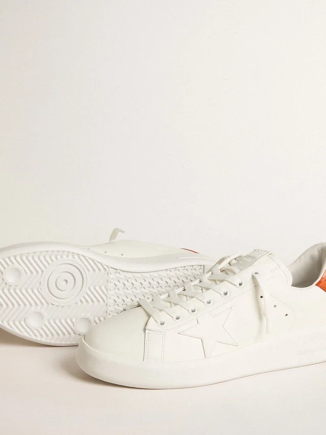Men's Purestar with white leather star and orange heel tab