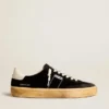Men's Soul Star in black velvet with white leather heel tab