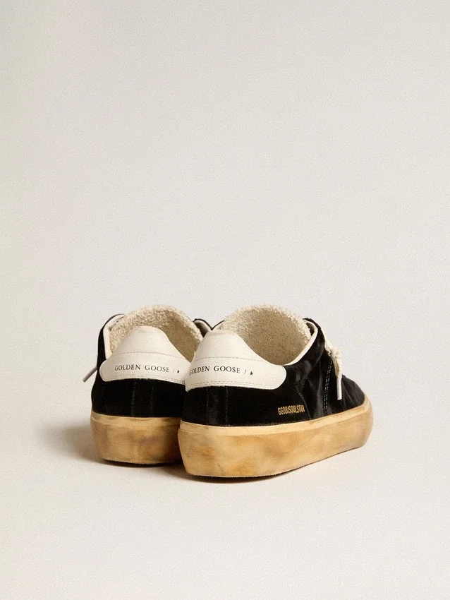 Men's Soul Star in black velvet with white leather heel tab