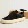Men's Space-Star Cube in black suede with perforated star