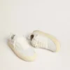 Men's Space-Star Cube in white leather with perforated star