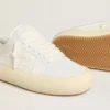 Men's Space-Star Cube in white leather with perforated star