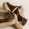 Women's Space-Star shoes in animal-print pony skin with shearling lining