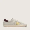 Women's Super-Star CNY in ivory suede with metallic leather star and leather heel tab