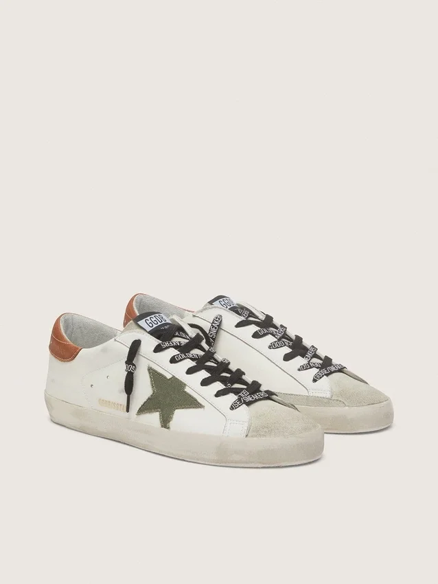Men's Super-Star with star in olive green canvas