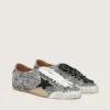 Men's True-Star in silver sequins with black star and silver leather heel tab