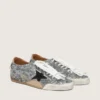 Men's True-Star in silver sequins with black star and silver leather heel tab