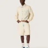 Men's work jacket in light sand-colored denim
