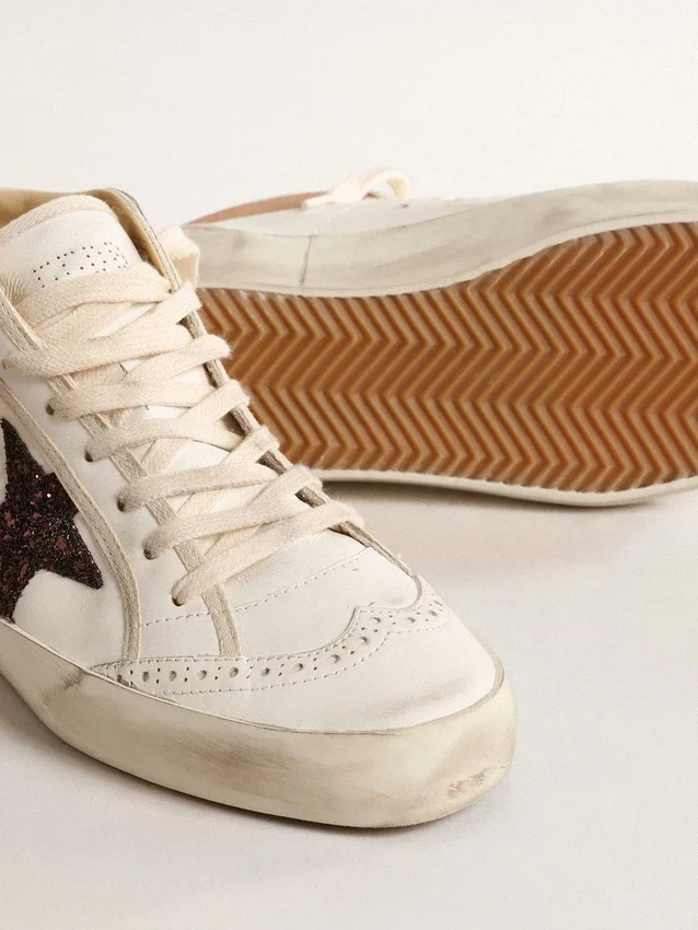Mid Star in nappa with glitter star and nude leather flash
