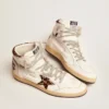 Sky-Star sneakers with signature on the ankle and leopard-print pony skin inserts