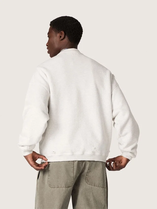 Star unisex sweatshirt in gray melange cotton with 'Star' embroidery