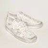 Stardan in white leather with white leather star and heel tab