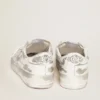 Stardan in white leather with white leather star and heel tab
