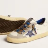 Super-Star Junior with blue leather star and ice-gray suede inserts
