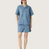 Unisex shorts in light blue cotton twill