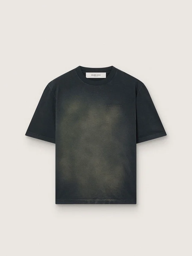 Unisex T-shirt in black cotton jersey with embroidered logo