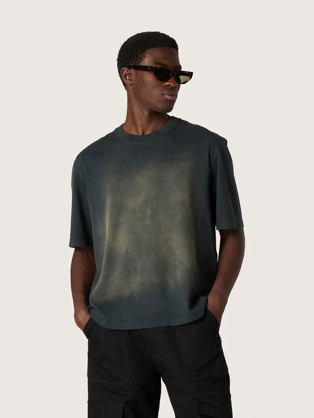 Unisex T-shirt in black cotton jersey with embroidered logo